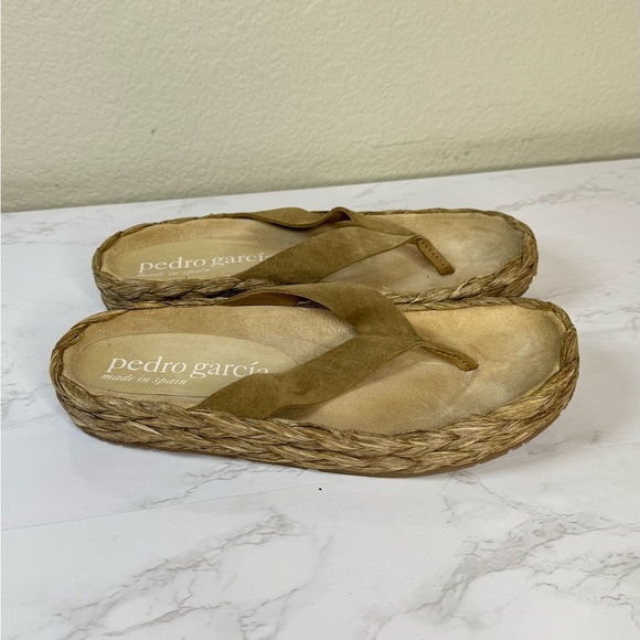 Pedro Garcia Raffia Tan Sandals Woven Fitflops Size 39/9 - Picture 3 of 5